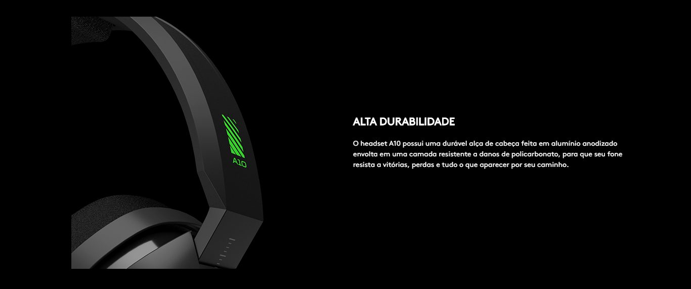 Headset Gamer Logitech Astro A10 XBOX com Fio Preto/Verde